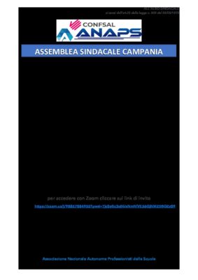 Assembela Sindacale Confsal Anaps Campania 26 Marzo 2021