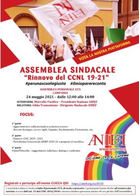 Convocazione USR assemblea personale ATA Campania 24-05-2021