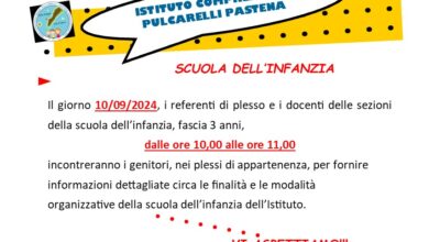 Incontro accoglienza alunni scuola dell’infanzia-fascia 3 anni